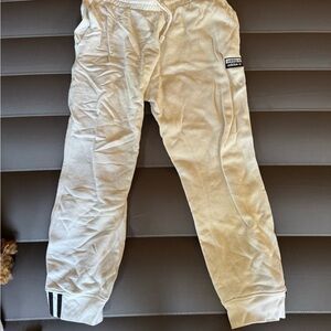 Adidas White Sweatpants Relaxed Fit Joggers